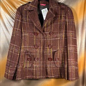 Bernardo Multicolor maroon/brown 00’s Tweed Jacket‎ medium ii